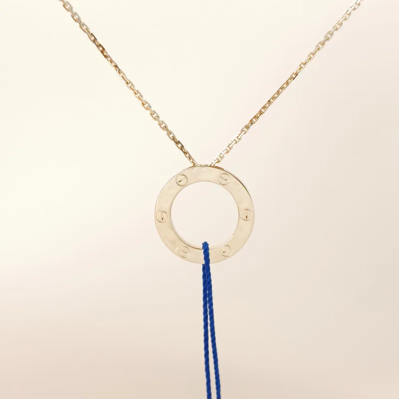 CARTIER Necklace LOVE Collection Pendant Gold18KY ellow Gold Large41cm
