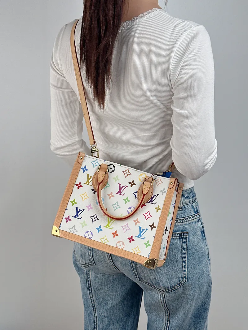 Louis Vuitton Shoulder Bag Onthego Multicolore PVC Small 25 × 11.5 × 19 cm — on-model view 1 of 3