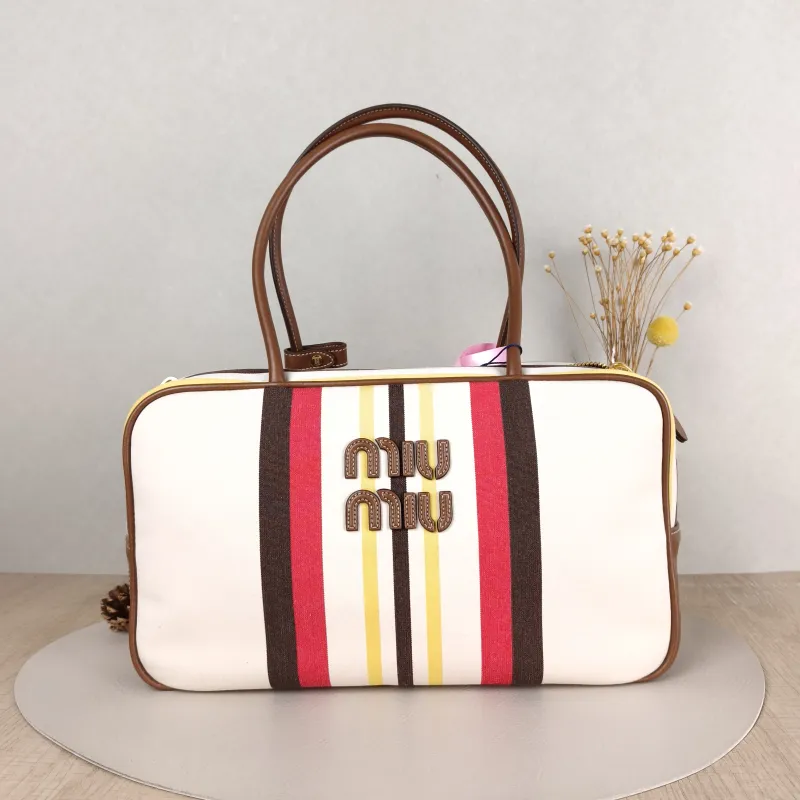 Miumiu Top Handle Bag Beau Canvas Large 34 × 10 × 20 cm