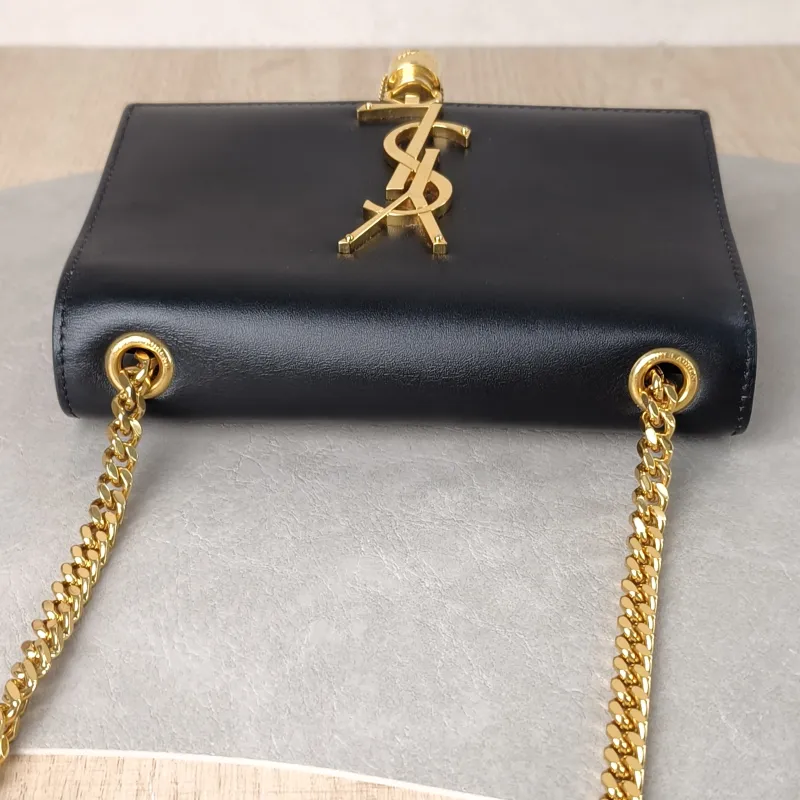 SAINT LAURENT Crossbody Bag KATE Black Calfskin Mini 17 × 5 × 11.5 cm — detail view 9 of 11
