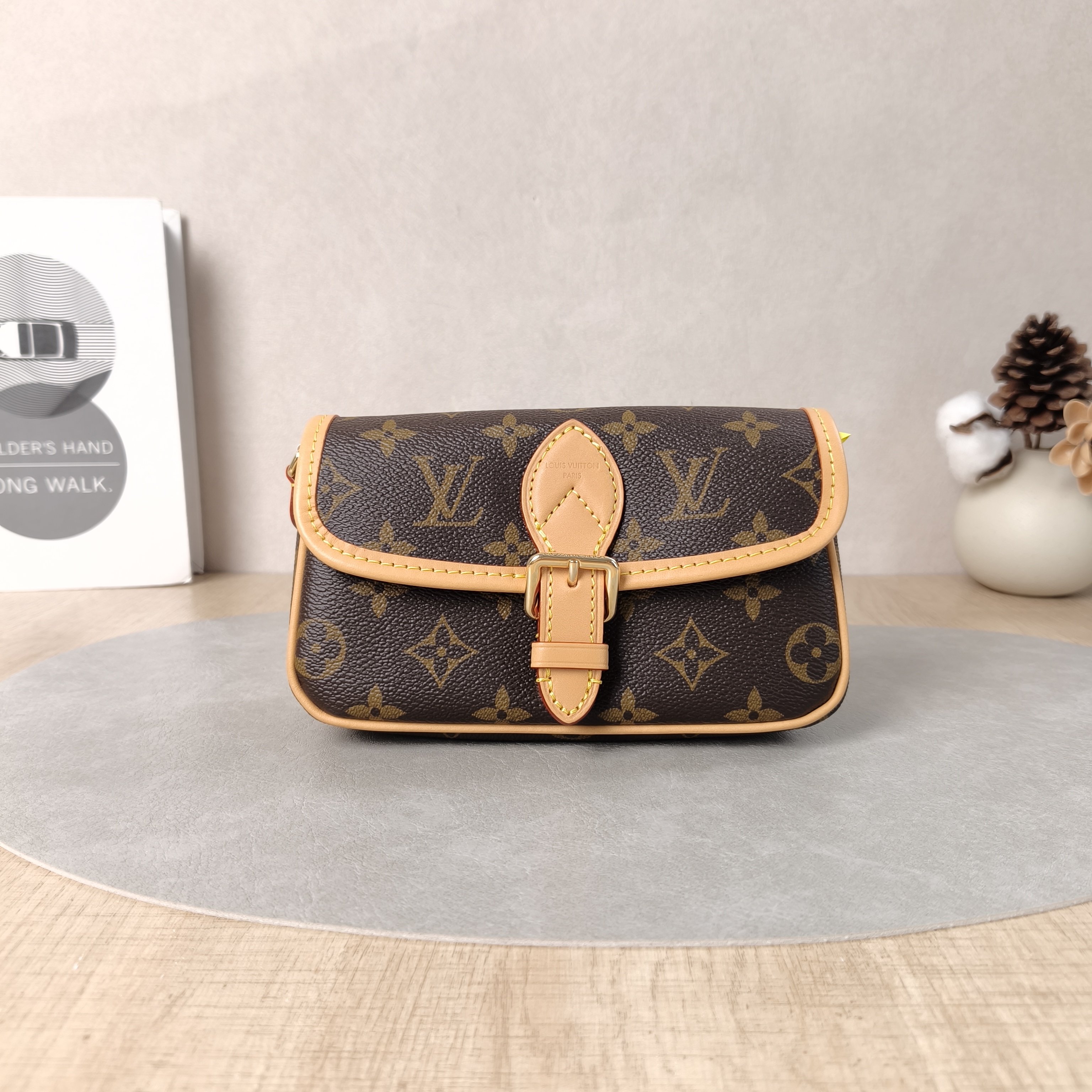 Louis Vuitton Crossbody Bag Diane Baguette Bag Monogram PV Cnano19 × 6 × 10.5 cm