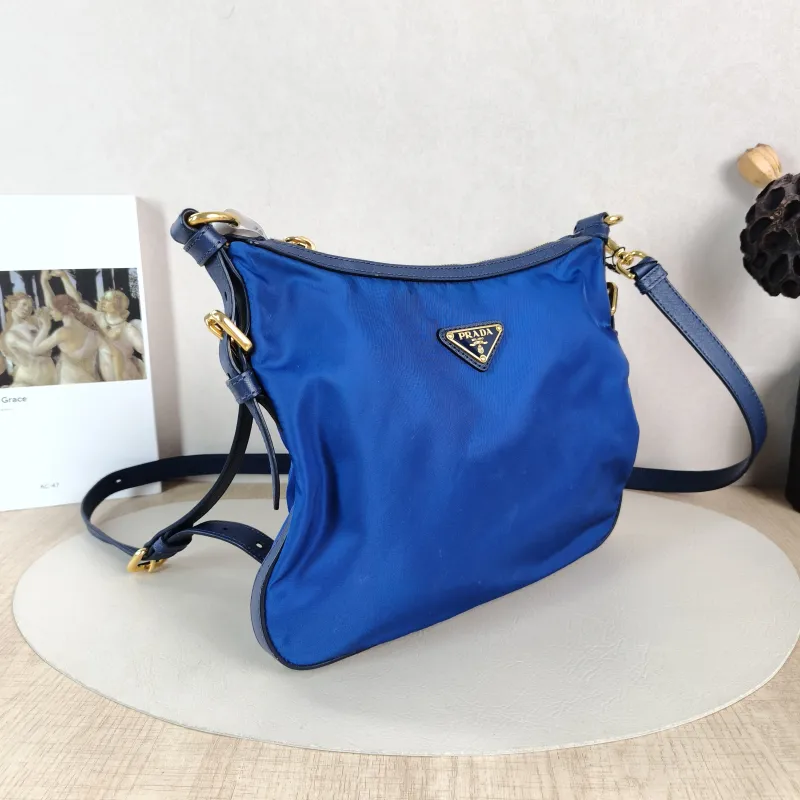 PRADA Crossbody Bag Messenger Bag Crossbody Bag Blue Nylon One Size 28 × 2 × 22 cm — cover view 4 of 5