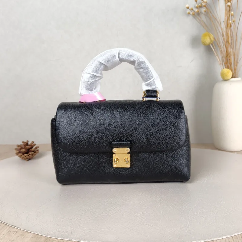 Louis Vuitton Crossbody Bag MADELEINE Black Monogram Empreinte Embossed Calfskin nano 21 × 6 × 12.5 cm