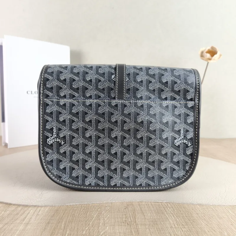 GOYARD Crossbody Bag BELVEDERE Messenger Bag Grey PVC Small 22 × 7 × 16 cm — cover view 4 of 5