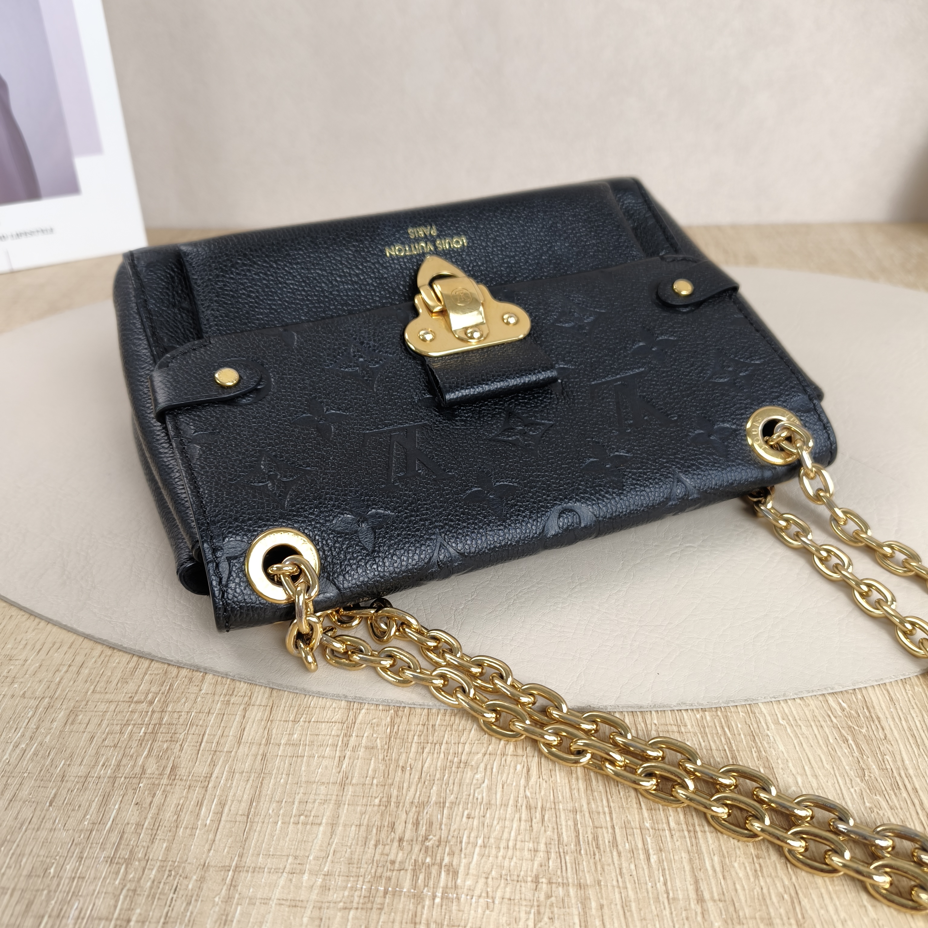 Louis Vuitton Shoulder Bag VAVIN Black Monogram Empreinte Embossed Calfskin BB20.5 × 8 × 15.5 cm — cover view 9 of 10