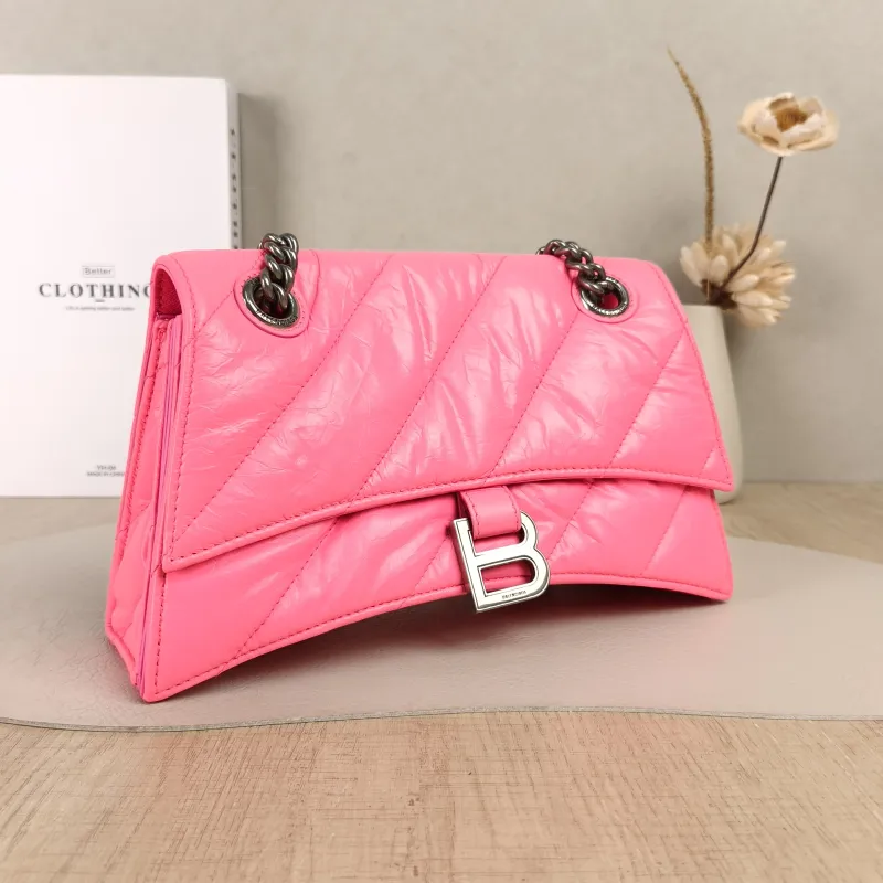 BALENCIAGA Shoulder Bag CRUSH Chain Bag Neon Pink Calfskin Small25 × 8 × 15 cm — cover view 4 of 5