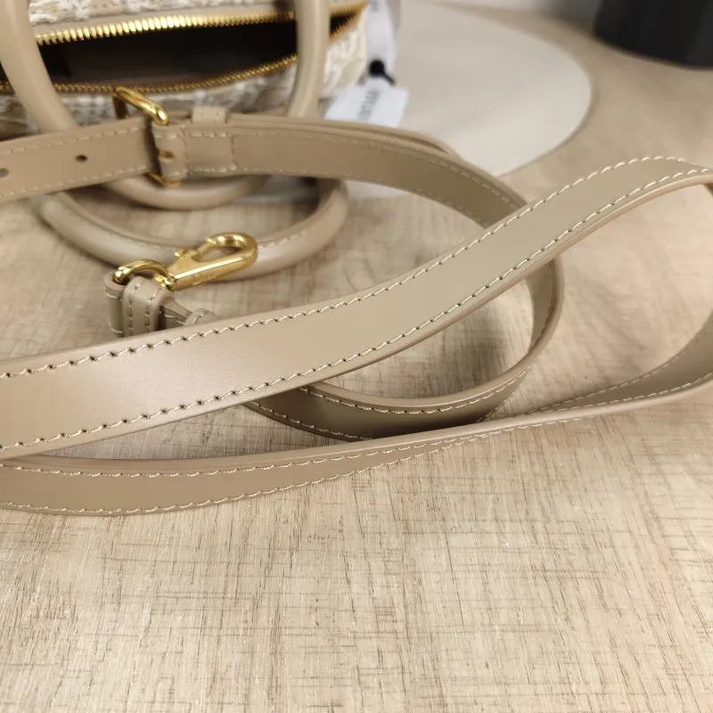 DIOR Shoulder Bag Groove 20 Top Handle Bag Beige Canvas Small 20.5 × 12 × 13.5 cm — detail view 10 of 11