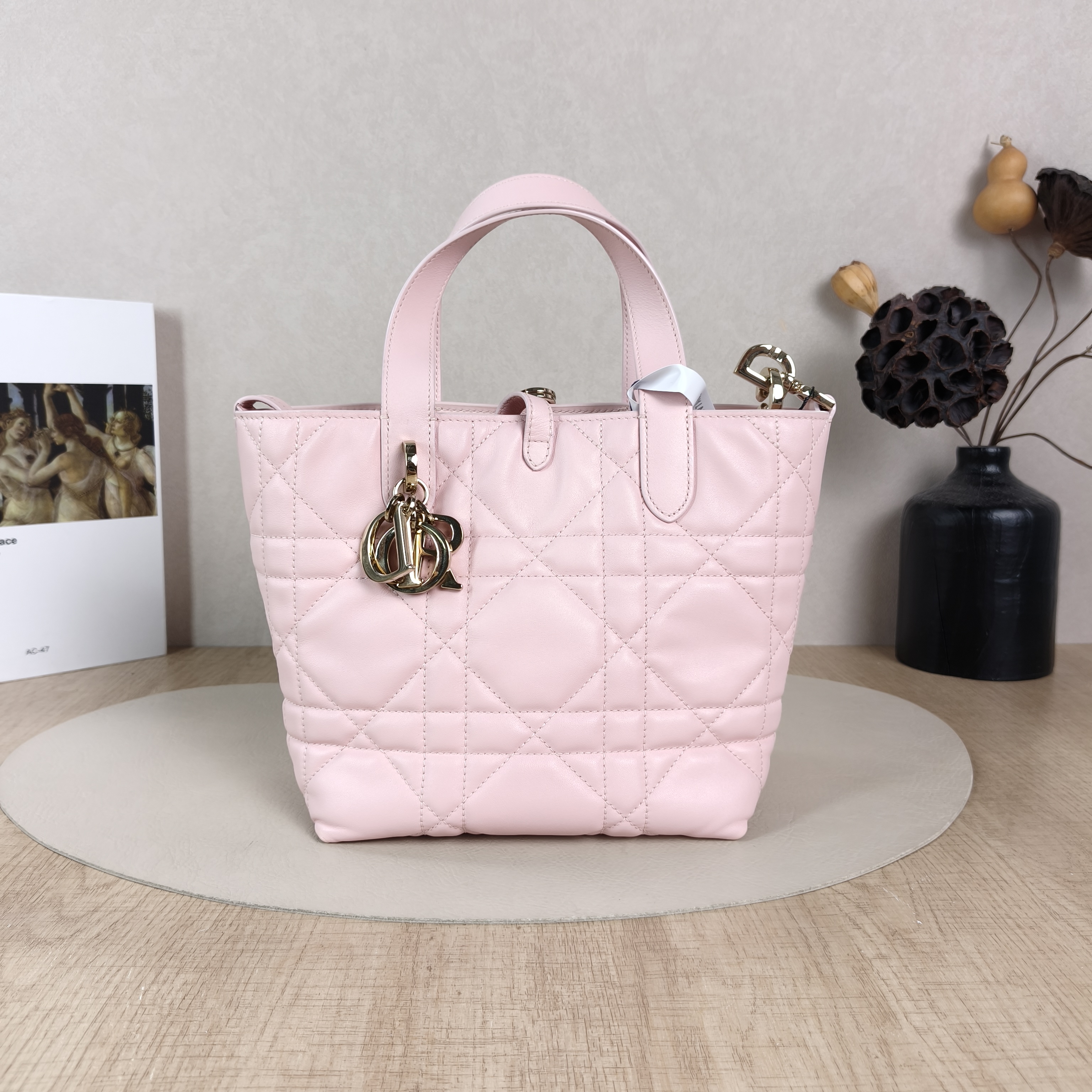 DIOR Top Handle Bag TOUJOURS Edition Pink Calfskin Small18.5 × 12 × 18.5 cm