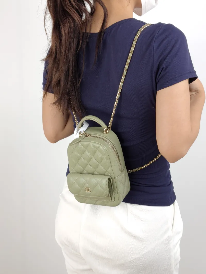Chanel Backpack mini Backpack Collection Grained Calfskin One Size 13 × 9 × 18 cm — on-model view 3 of 3
