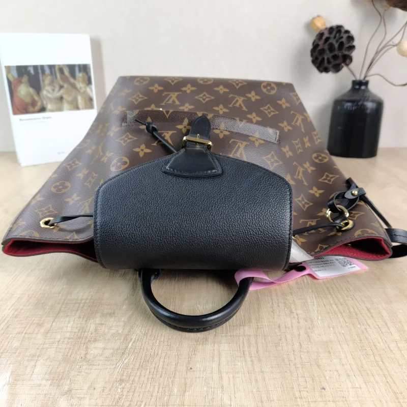 Louis Vuitton Backpack Montsouris Backpack Black PVC · Calfskin Small 27.5 × 14 × 33 cm — detail view 9 of 11