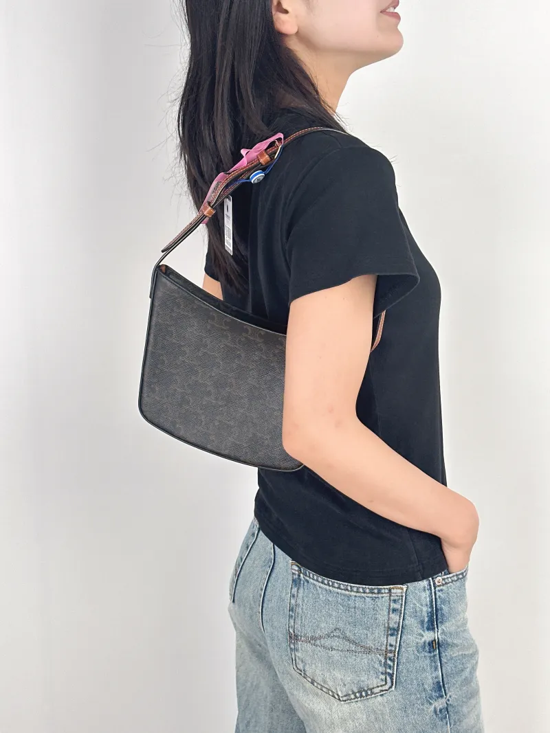 CELINE Shoulder Bag Croque Hobo Monogram PVC Medium18.5 × 2 × 15.5 cm — on-model view 2 of 3
