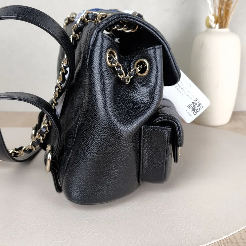 Chanel Backpack Duma Black Grained Calfskin Small18 × 9.5 × 19 cm — detail view 2 of 15