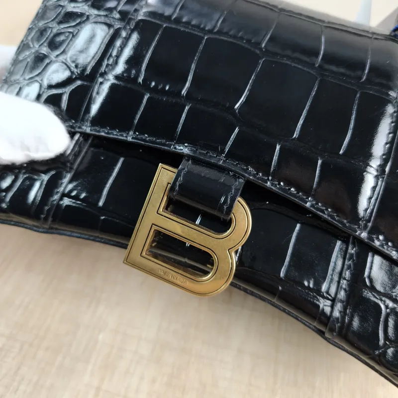 BALENCIAGA Crossbody Bag Hourglass Hourglass Bag Black CC alfskin Mini 19 × 8 × 13 cm — detail view 13 of 13
