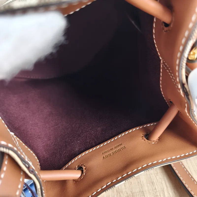 BURBERRY Crossbody Bag Bucket Bag Monogram PVC One Size 17 × 11 × 18 cm — detail view 5 of 11