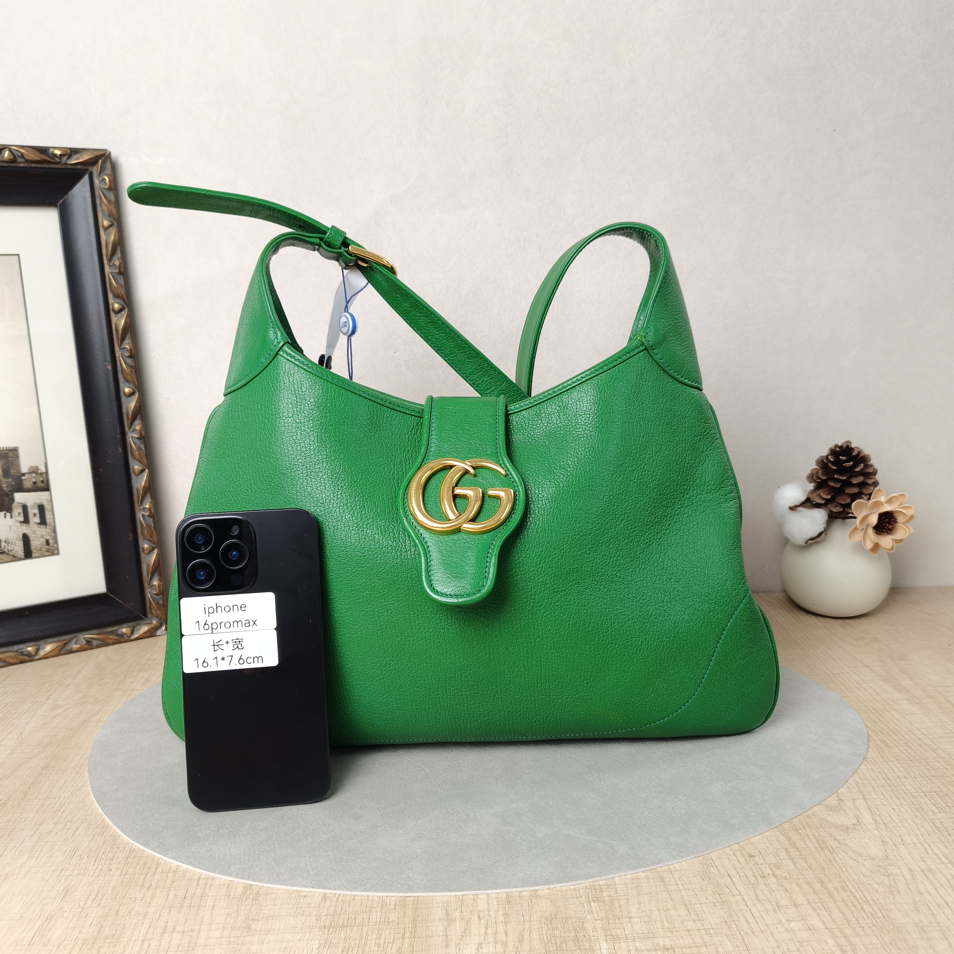 GUCCI Shoulder Bag Aphrodite Hobo Green Calfskin Medium39 × 2 × 38 cm — cover view 5 of 5