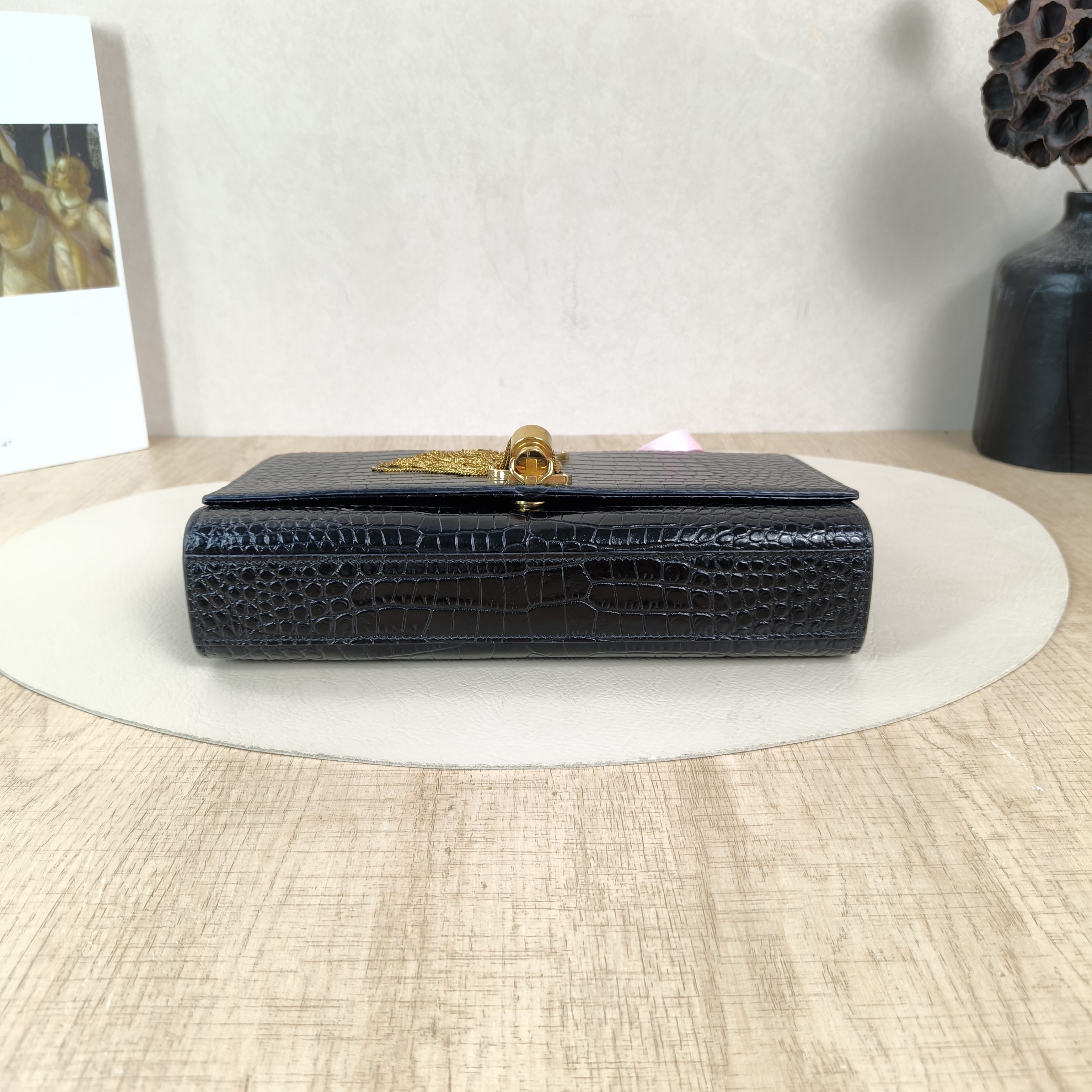 SAINT LAURENT Crossbody Bag KATE Edition Black Calfskin Medium24 × 5.5 × 14.5 cm — cover view 5 of 5