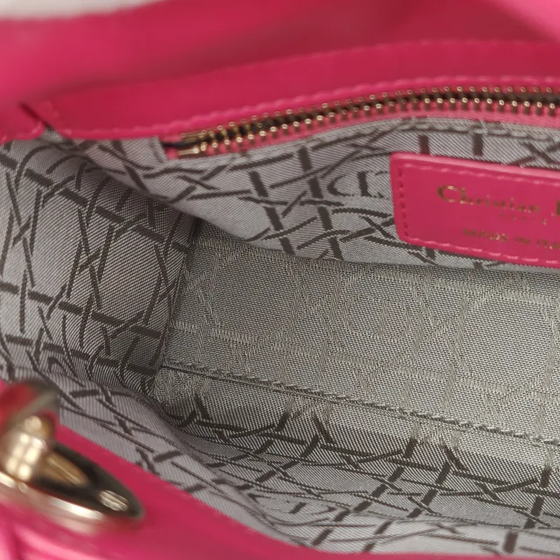 DIOR Lady Lady Dior Bag mini Pink Lambskin · Shoulder Strap Dust Bag · 17 × 7 × 15 cm — detail view 3 of 10