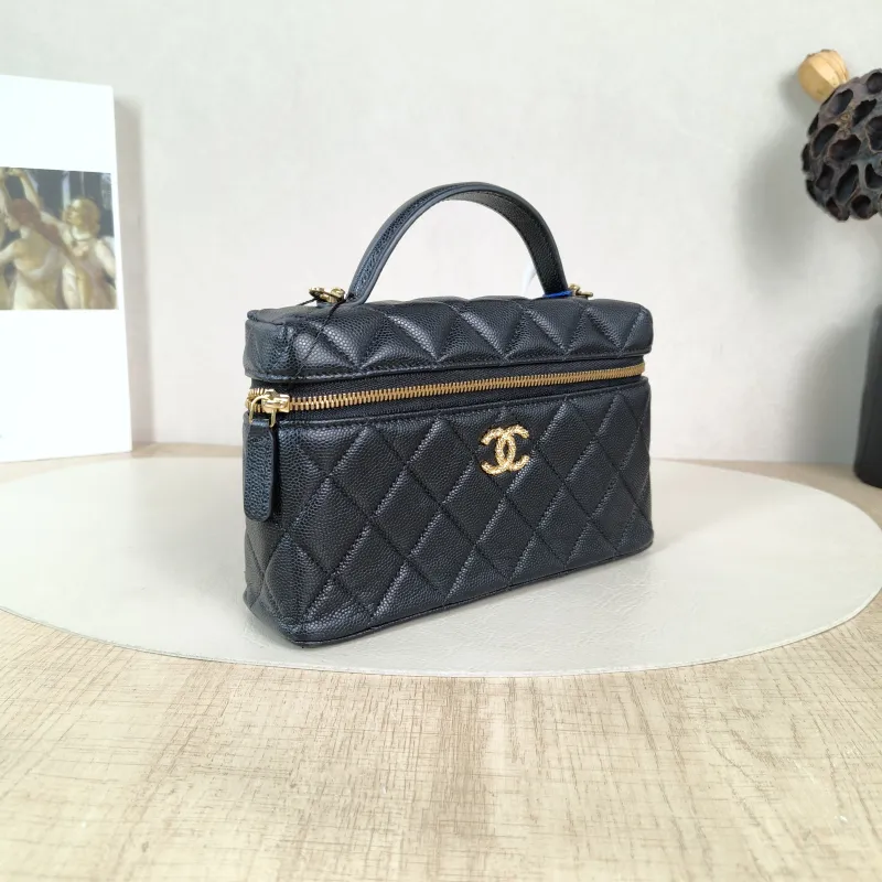 Chanel Crossbody Bag lp Box Bag Top Handle Crossbody Bag Black Grained Calfskin 19.5 × 5 × 12 cm — cover view 3 of 6