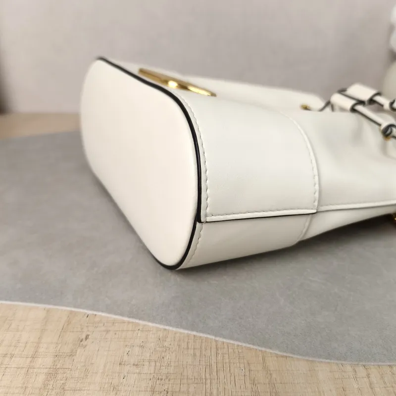 Valentino Shoulder Bag Bucket Bag White Calfskin 20 × 8.5 × 18 cm — detail view 9 of 11