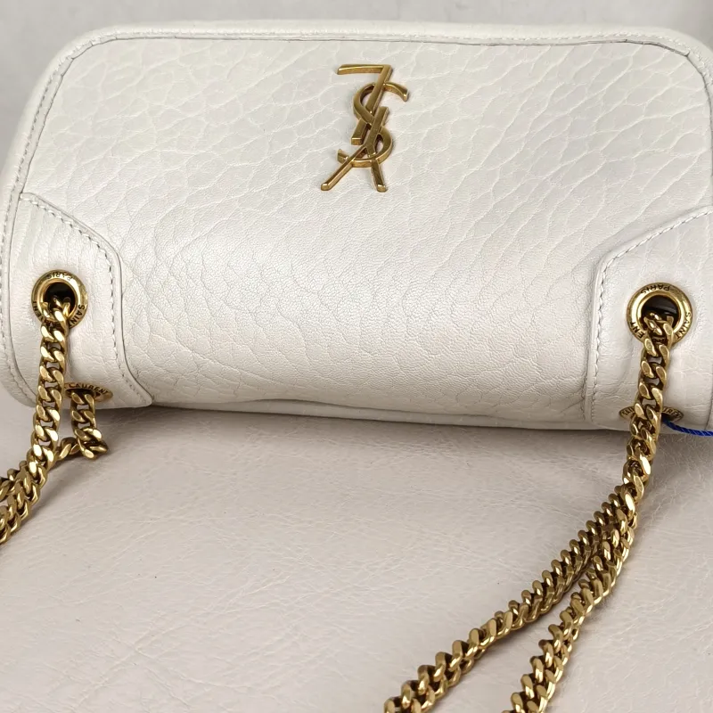 SAINT LAURENT Crossbody Bag Niki White Lambskin Mini 18 × 5 × 12.5 cm — detail view 7 of 12