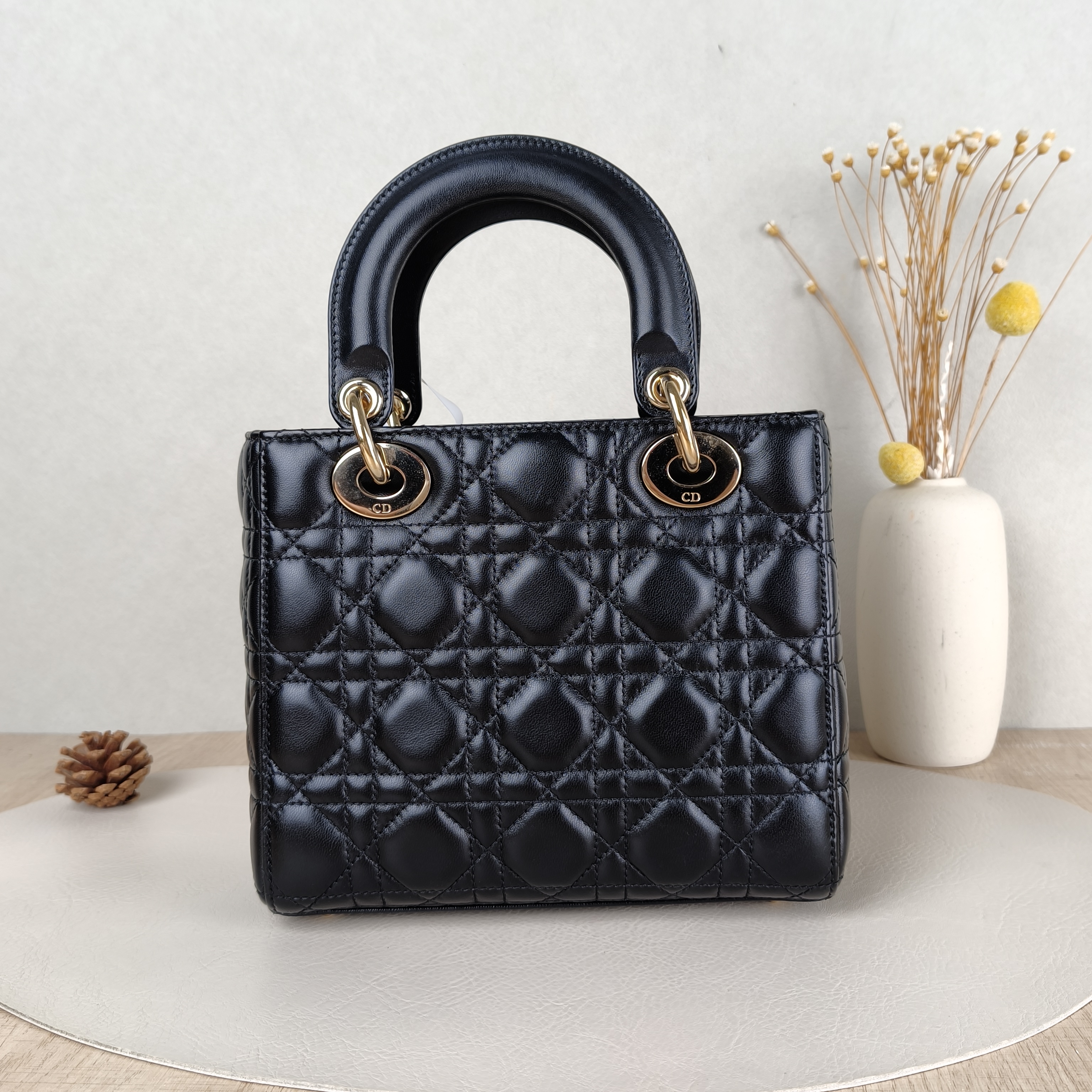 DIOR Top Handle Bag Lady Lady Dior Bag Black SL ambskin Small20 × 8 × 18 cm — cover view 2 of 5