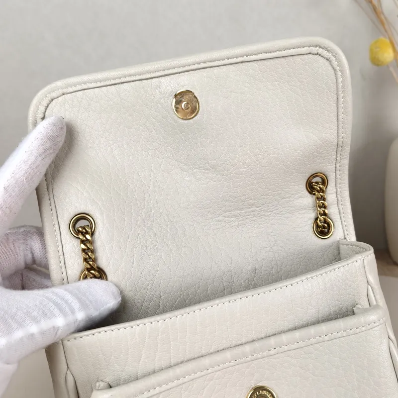 SAINT LAURENT Crossbody Bag Niki White Lambskin Mini 18 × 5 × 12.5 cm — detail view 8 of 12