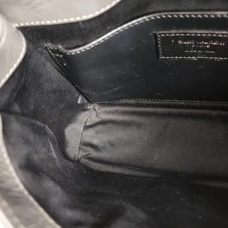 SAINT LAURENT Crossbody Bag Niki D Dark Grey Waxed Leather Calfskin Small 21 × 7.5 × 16 cm — detail view 2 of 12