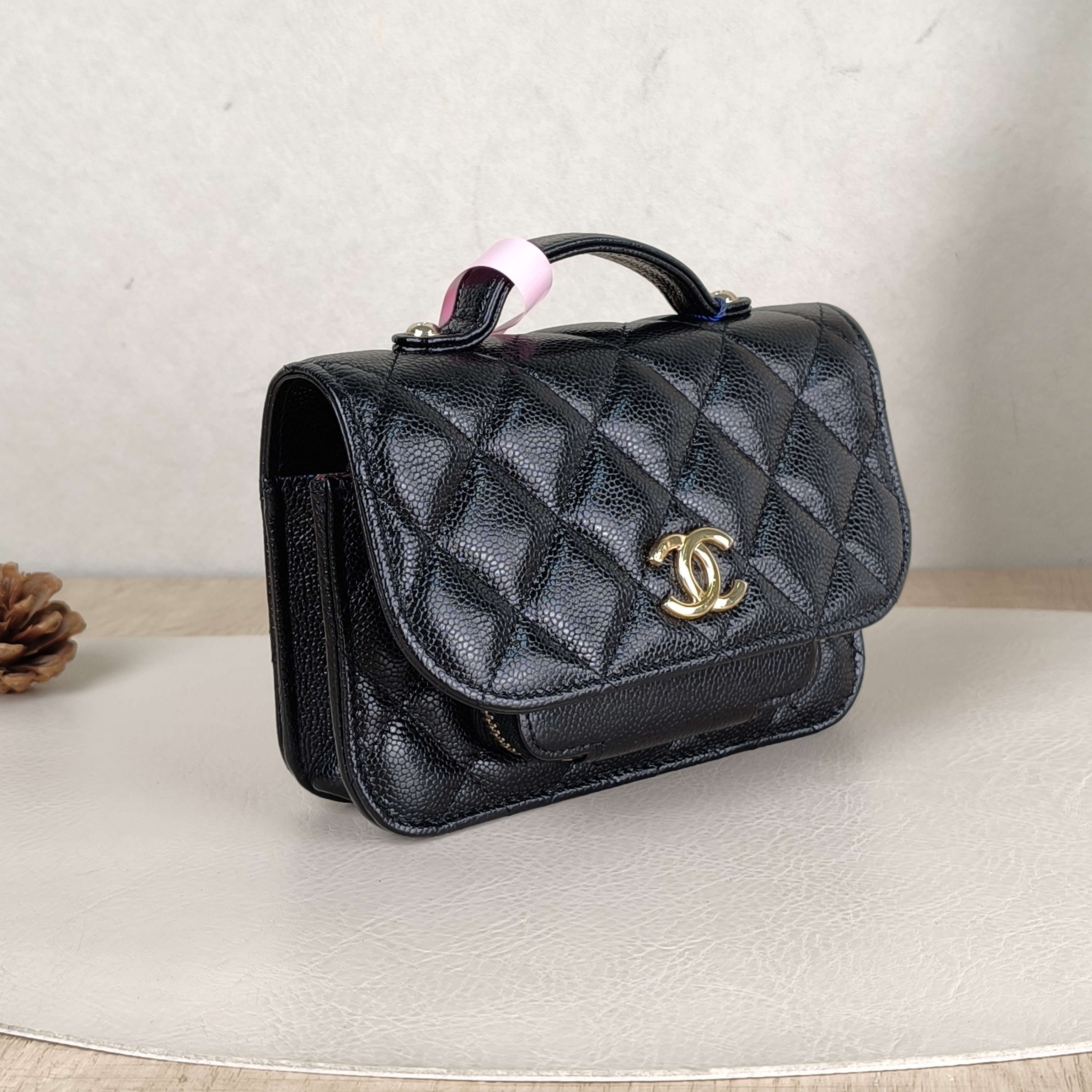 Chanel Crossbody Bag Crossbody Bag Black Grained Calfskin One Size15 × 3 × 10.5 cm — cover view 2 of 5