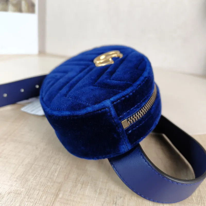 GUCCI Belt Bag GG Marmont Marmont Belt Bag Blue Velvet 19 × 5 × 11.5 cm — detail view 5 of 10