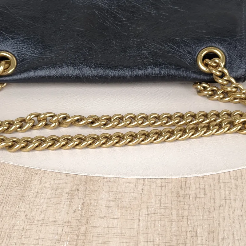 BALENCIAGA Shoulder Bag CRUSH Chain Bag Black CC alfskin Medium30 × 13 × 20 cm — detail view 9 of 12