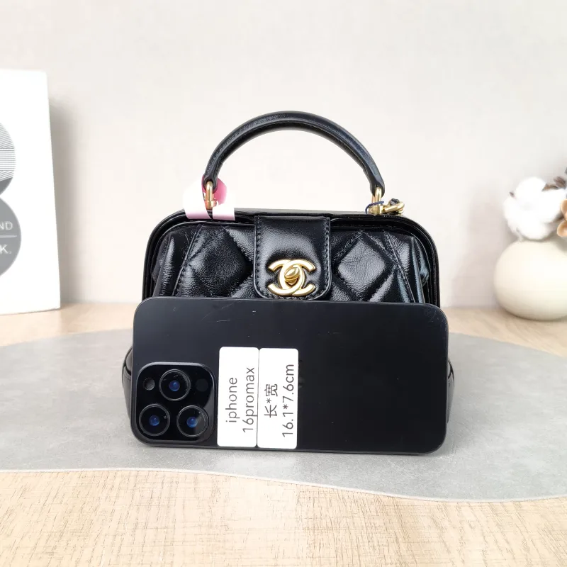 Chanel Crossbody Bag 24a Black Lambskin Mini 18 × 7 × 12 cm — cover view 4 of 5