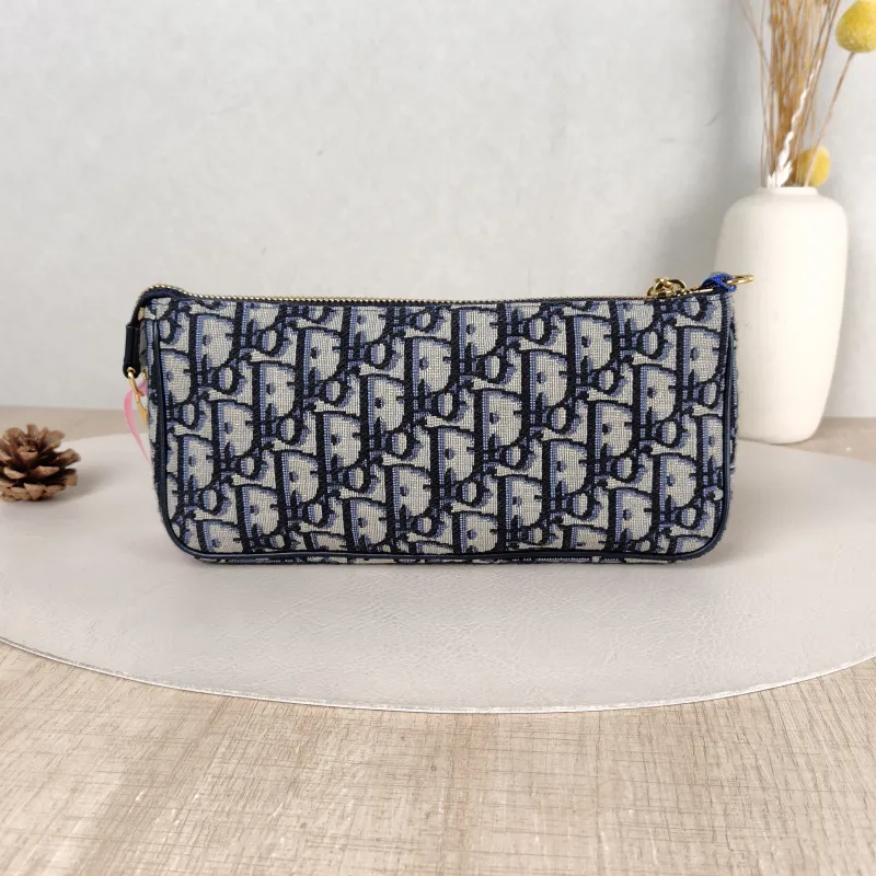 DIOR Shoulder Bag 30 Montaigne Blue Canvas One Size 21.5 × 3 × 12 cm — cover view 4 of 5