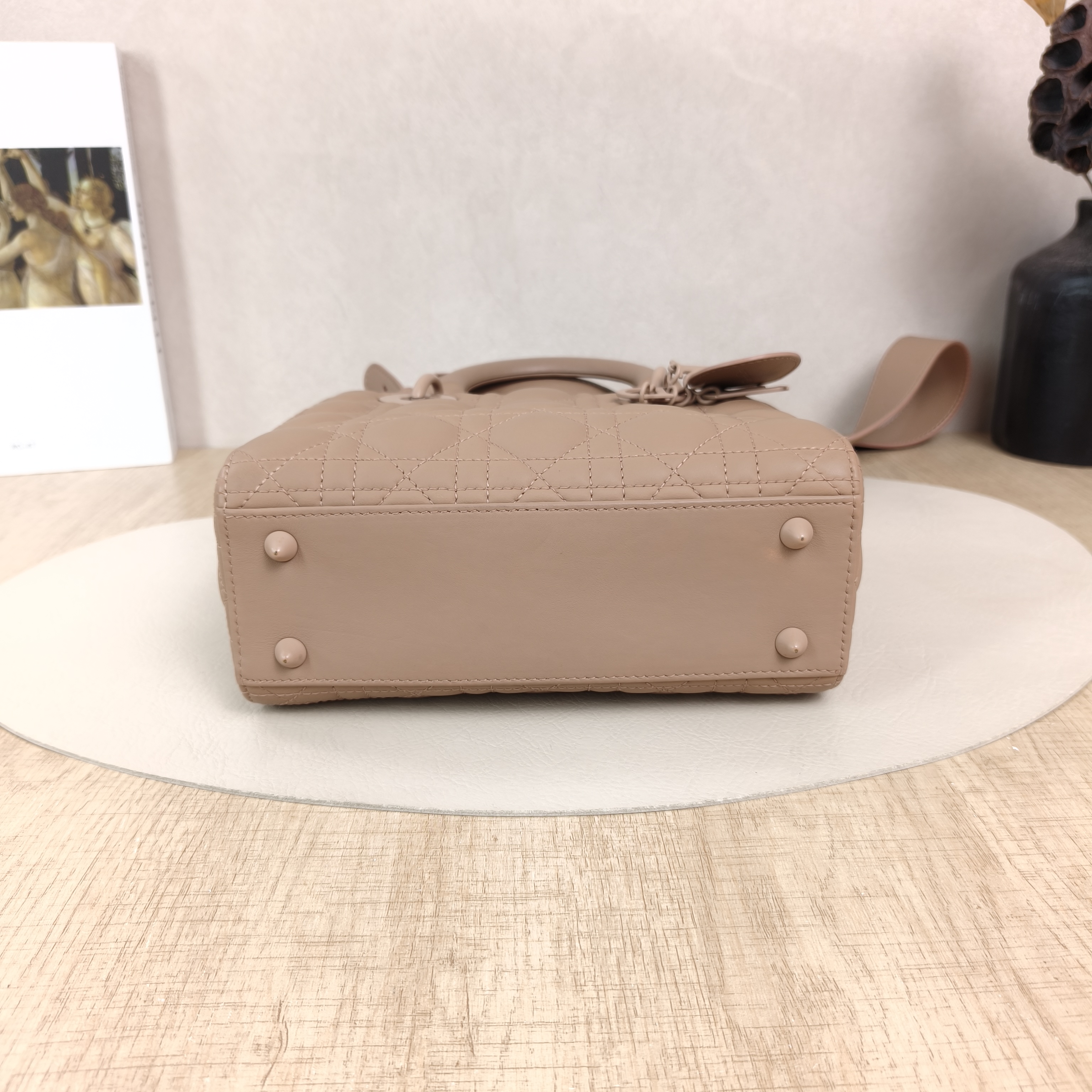DIOR Top Handle Bag Lady Lady Dior Bag Brown SL ambskin Small20 × 8 × 18 cm — cover view 3 of 5
