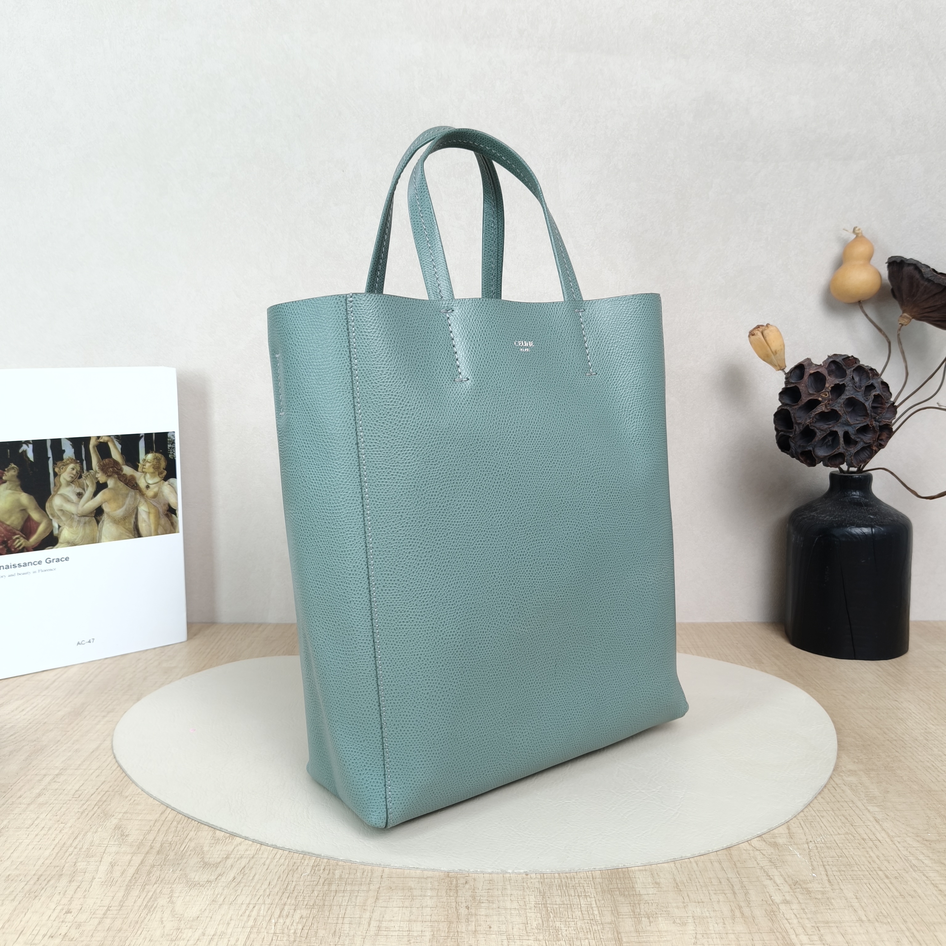 CELINE Shoulder Bag Tote Bag Green Calfskin One Size24 × 10 × 28 cm — cover view 5 of 5