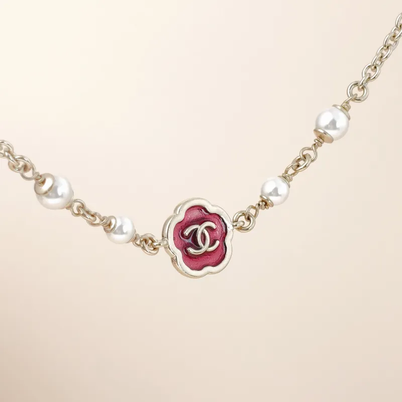 Chanel Necklace Necklace Pink Pearl Necklace Pearl One Size37cm — cover view 5 of 10