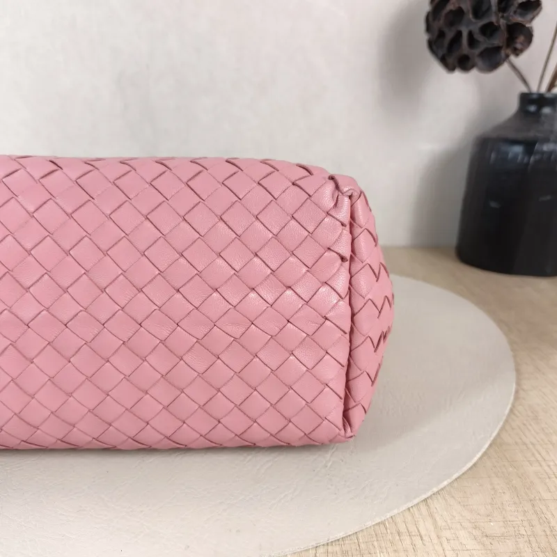 Bottega Veneta Top Handle Bag Woven Top Handle Bag Pink Lambskin One Size 24 × 10 × 20 cm — detail view 4 of 9