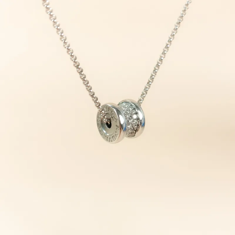 Bvlgari Necklace B.zero1 Silver 18KW hite Gold Diamond One Size 39-44cm — cover view 2 of 8