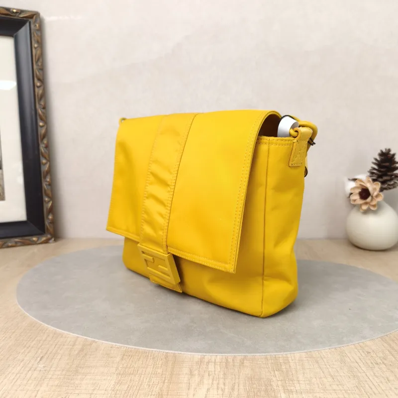 FENDI Crossbody Bag Crossbody Bag Yellow Nylon One Size23 × 7 × 22 cm — cover view 5 of 5