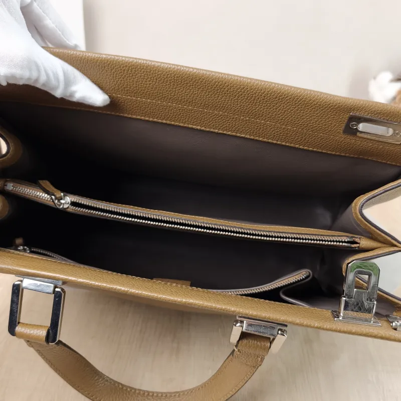 GUCCI Top Handle Bag Top Handle Crossbody Bag Brown Calfskin One Size 34 × 12 × 26 cm — detail view 2 of 14