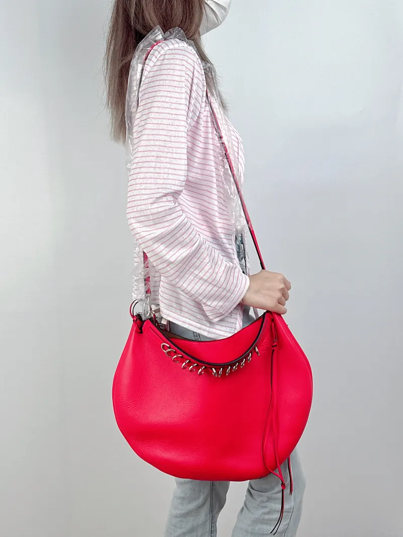 LOEWE Crossbody Bag Crossbody Bag Red Calfskin One Size34 × 9.5 × 28 cm — on-model view 3 of 3