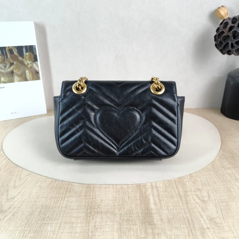 GUCCI Crossbody Bag GG Marmont Small Marmont 22 Black CC alfskin Small 22 × 6 × 13 cm — cover view 2 of 5