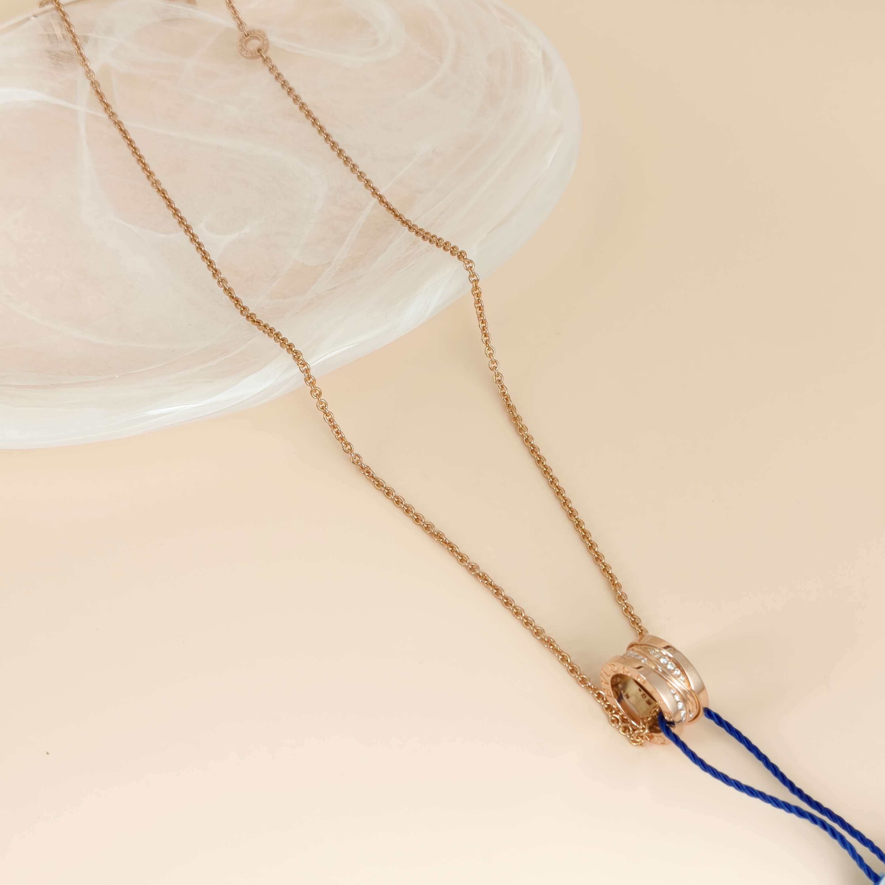 Bvlgari Necklace B.zero1Collection Pavé Diamond Rose Gold Diamond18KR ose Gold15㎜ 38-45㎝ — cover view 3 of 9