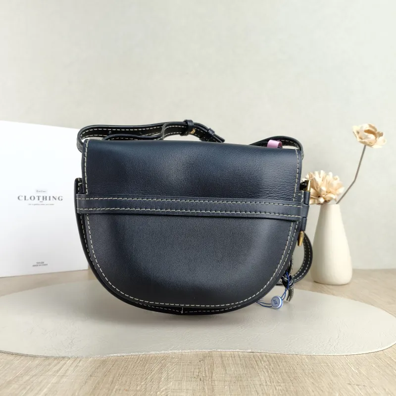 LOEWE Crossbody Bag Gate Black Calfskin Medium 25 × 11.5 × 19 cm — cover view 2 of 5
