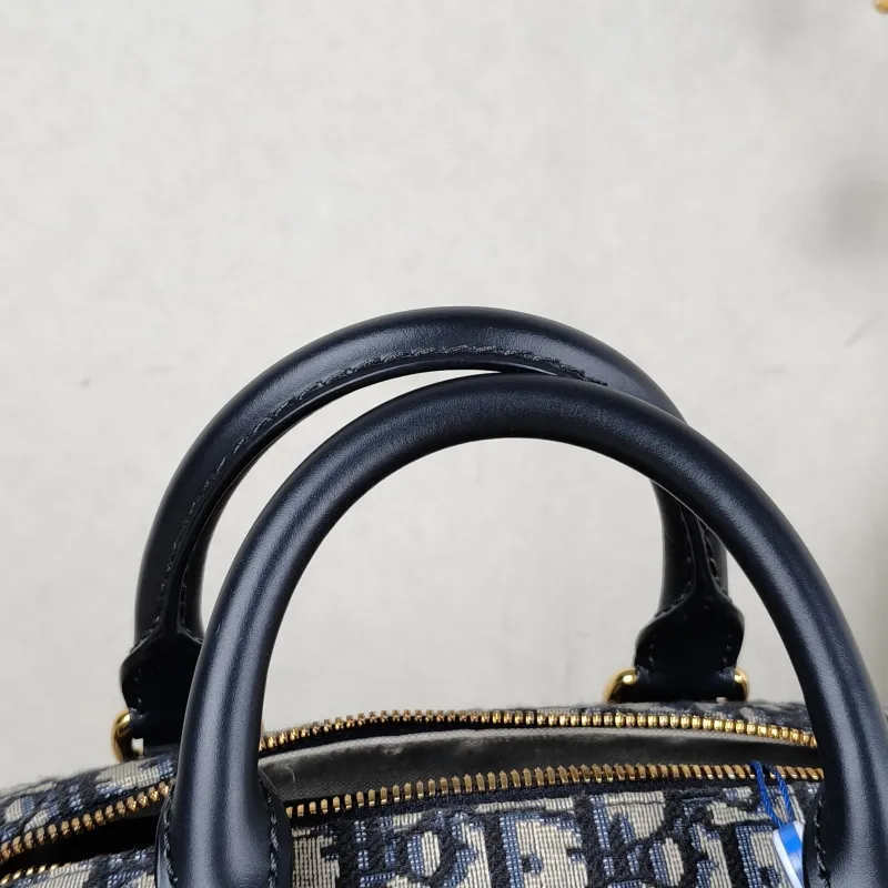 DIOR Crossbody Bag Groove 20 Top Handle Bag Blue Canvas Small 20.5 × 12 × 13.5 cm — detail view 11 of 15