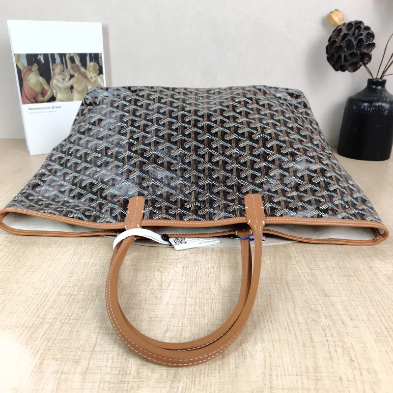 GOYARD Shoulder Bag SAINT LOUIS Shopping Tote Brown ine Canvas Small 34 × 15 × 28 cm — detail view 12 of 12
