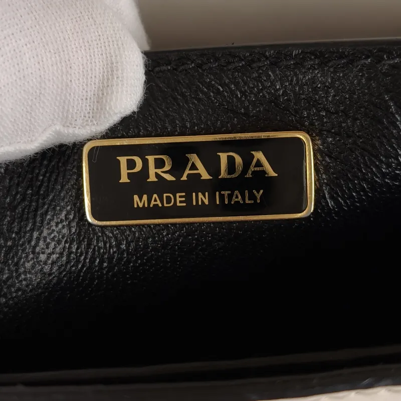 PRADA Shoulder Bag Cahier Box White Calfskin 20 × 9 × 14.5 cm — detail view 8 of 12