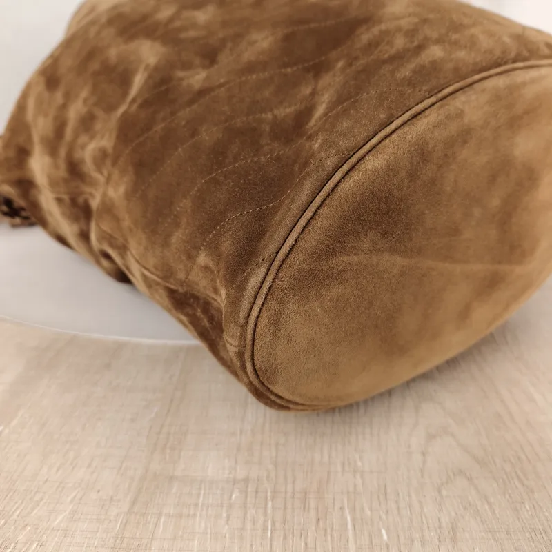SAINT LAURENT Shoulder Bag Bucket Bag Brown Suede One Size 28 × 15 × 38 cm — detail view 8 of 9