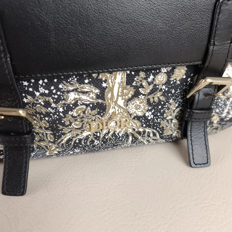 DIOR Crossbody Bag Magica Messenger Messenger Bag Black Canvas · Calfskin Small 21 × 8 × 17 cm — detail view 6 of 11