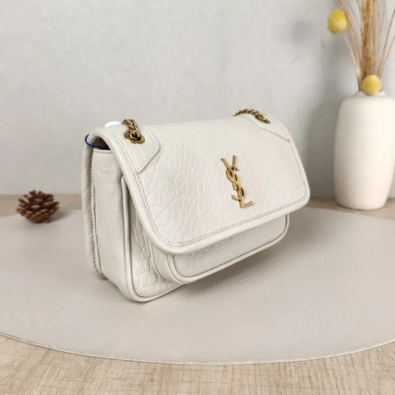 SAINT LAURENT Crossbody Bag Niki White Lambskin Mini 18 × 5 × 12.5 cm — cover view 3 of 5