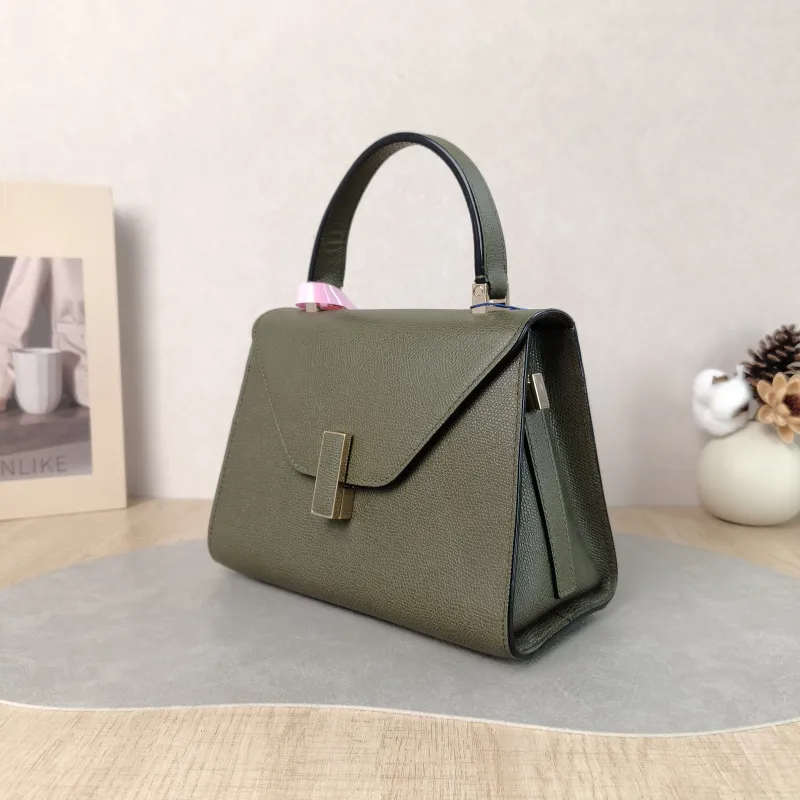 Valextra Crossbody Bag lside Top Handle Crossbody Bag Green Calfskin Small 22 × 12 × 16 cm — cover view 2 of 6